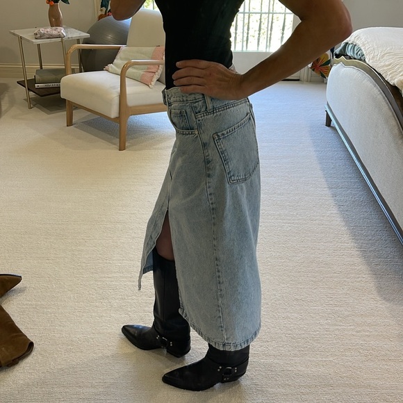 Mango Denim Slit Front Maxi Skirt - Picture 3 of 8